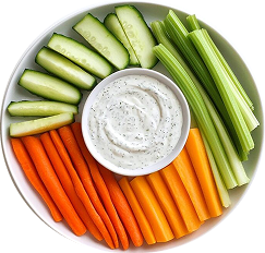 Cucumber + Carrots with Dip
